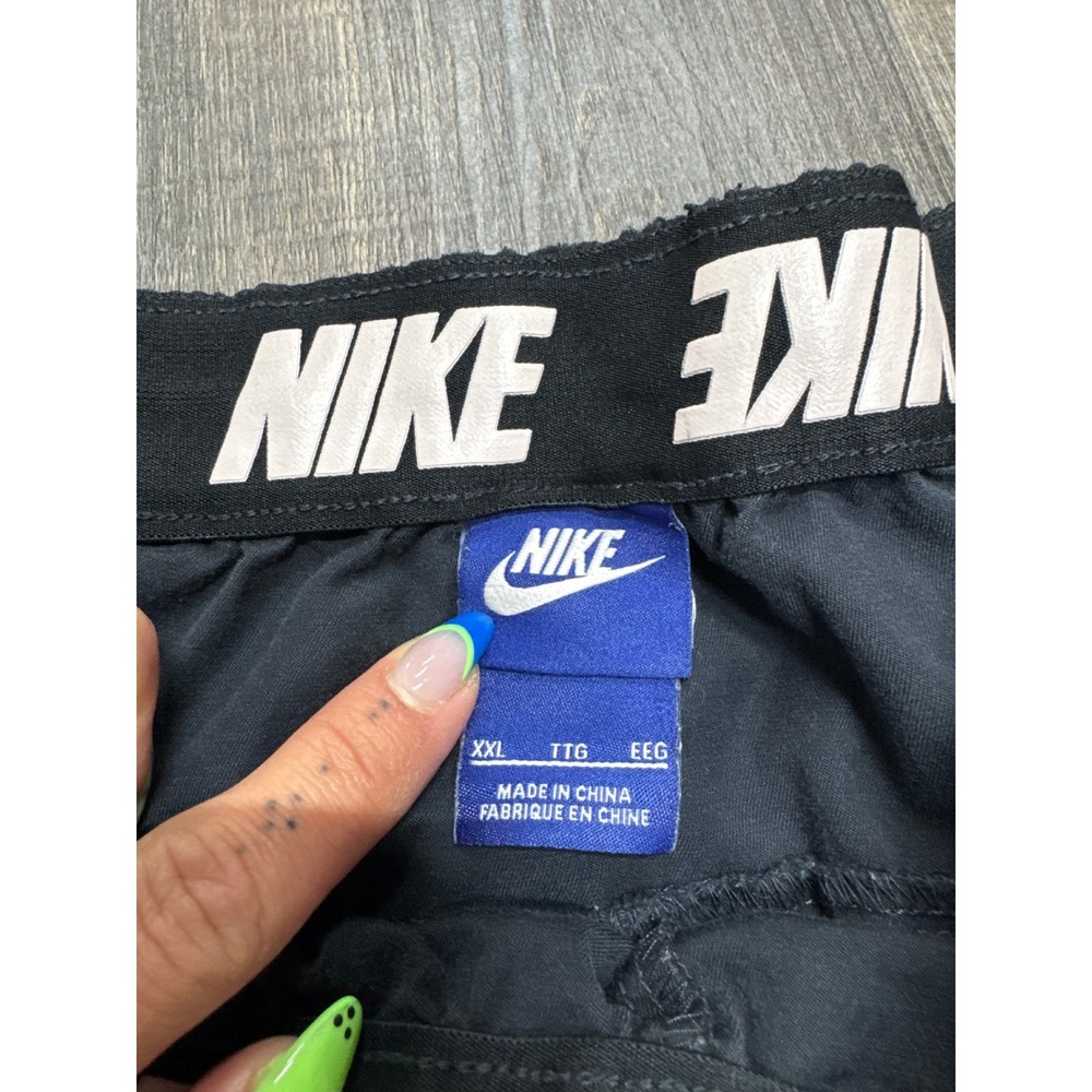 Nike Mens XXL Black Woven Sportswear Track Pants Stretch Zip Pockets - Picture 3 of 6